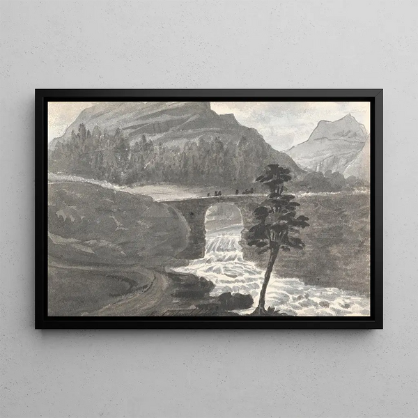 Pont Aberglaslin - Anne Rushout — framed artwork on a wall