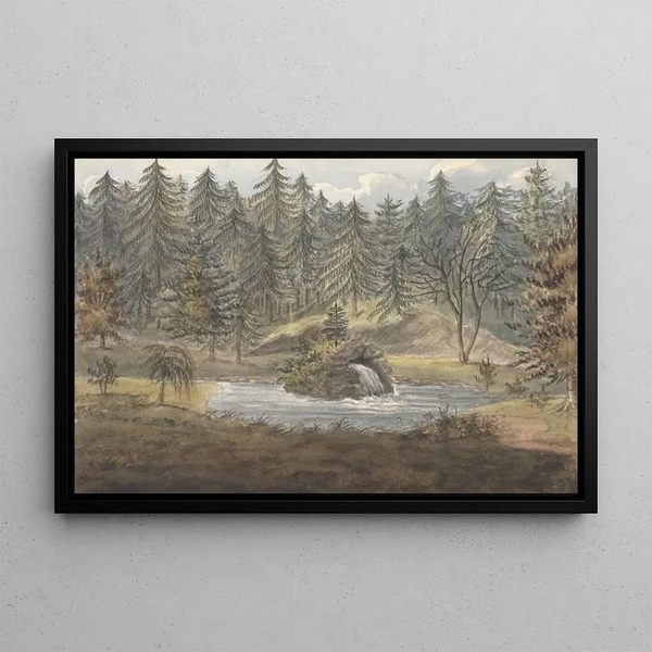 Bassin et Chutes Thornery Sezincote - Anne Rushout — framed artwork on a wall