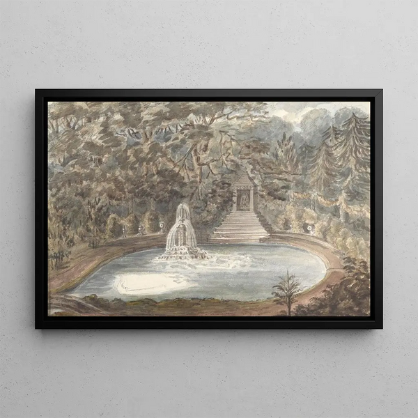 Bassin du temple Thornery Sezincote - Anne Rushout — framed artwork on a wall