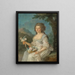 Portrait of a woman bust holding a basket of flowers - Anne Vallayer-Coster — framed artwork on a wall