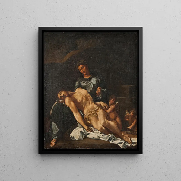 Pietà - Annibale Carracci — framed artwork on a wall