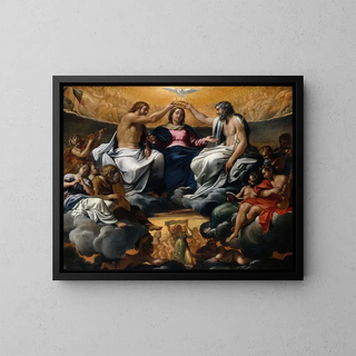 The Coronation of the Virgin - Annibale Carracci — framed artwork on a wall