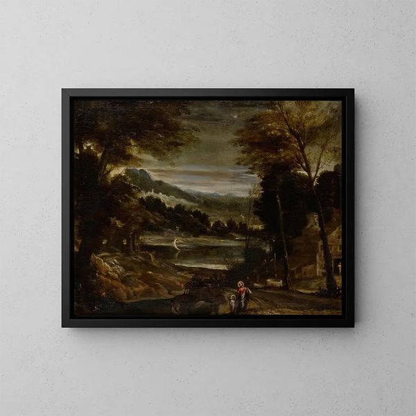 The Return of the Flight into Egypt - Annibale Carracci — framed artwork on a wall