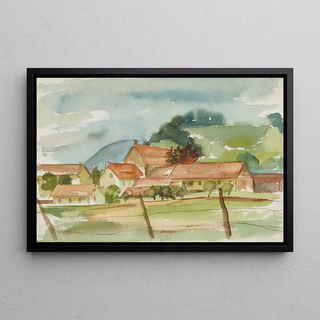 Factory near the Kalvarienberg - Anny Dollschein — framed artwork on a wall