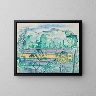 House in the Green - Anny Dollschein — framed artwork on a wall