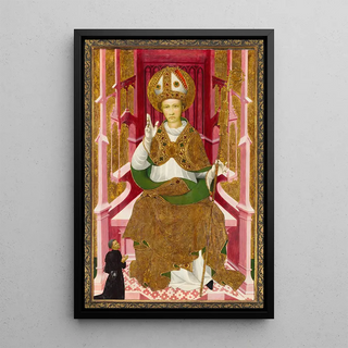 A bishop saint with a donor - Anonymous — framed artwork on a wall