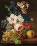 a bouquet of flowers with grapes and medlar - Anonymous — artwork view