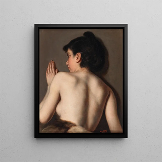 a nude woman seen from behind - Anonymous — framed artwork on a wall