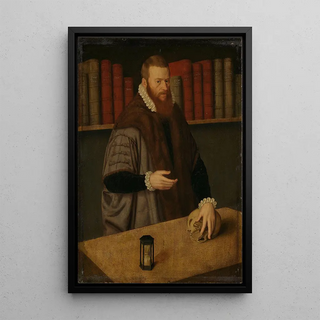 A doctor in his library - Anonymous — framed artwork on a wall