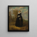 A young woman in a landscape - Anonymous — framed artwork on a wall