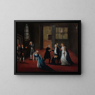 Farewell of Louis XVI to his family on January 20, 1793 - Anonymous — framed artwork on a wall