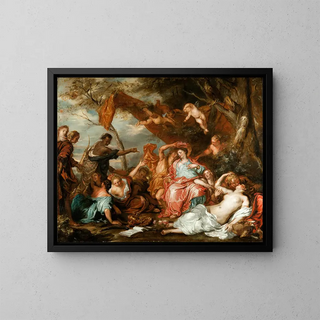 Amaryllis and Mirtillo, scene from Pastor Fido by Guarini - Anonymous — framed artwork on a wall