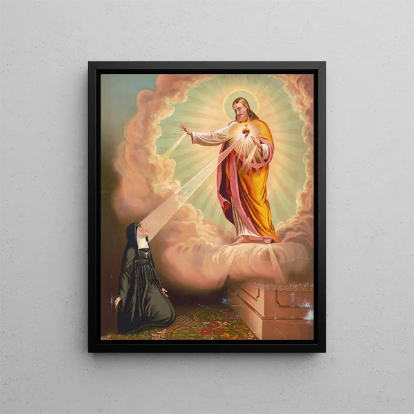 Apparition of the Sacred Heart of Jesus - Anonymous — framed artwork on a wall