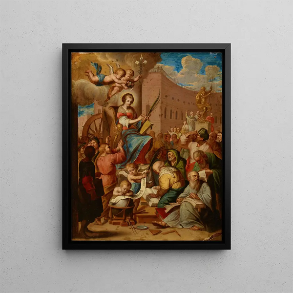 Apothéose de Sainte Catherine - Anonymous — framed artwork on a wall