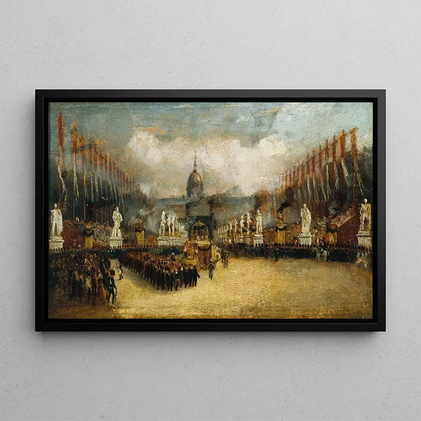 Arrival of Napoleon's ashes on the Esplanade des Invalides on December 15, 1840 - Anonymous — framed artwork on a wall