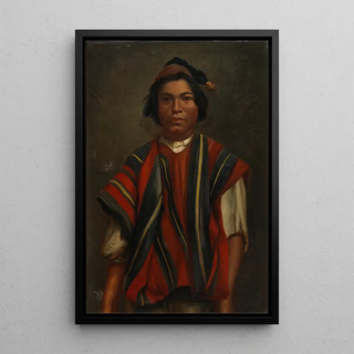 Young Aymara Painting - Anonymous — framed artwork on a wall