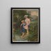 a girl and boy barefoot by the water - Anonymous — framed artwork on a wall