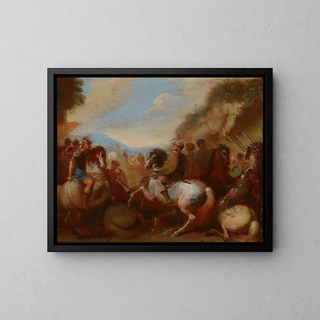 Battle Scene - Anonymous — framed artwork on a wall