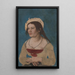Portrait of a young woman with a red bodice - Anonymous — framed artwork on a wall