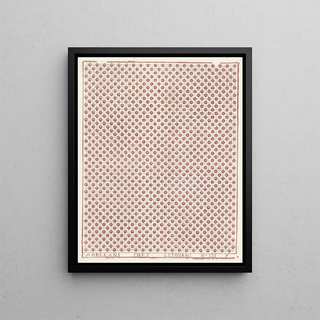 Leaf with an alternating pattern of flowers and four points - Anonymous — framed artwork on a wall