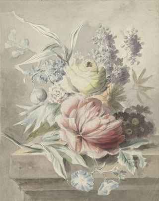 Flowers placed on a pedestal - Anonymous — artwork view