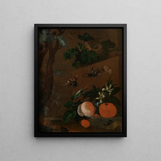 Flower Piece - Anonymous — framed artwork on a wall