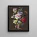 Floral Composition with Anemones and a Brown Butterfly - Anonymous — framed artwork on a wall