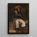 Indian Bolivian painting playing the quena - Anonymous — framed artwork on a wall
