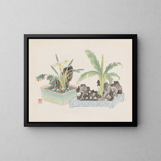 Bonsaï Kabenzu Painting Pl05 - Anonymous — framed artwork on a wall