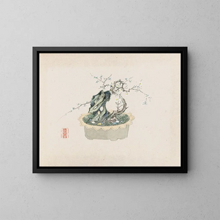 Bonsaï Kabenzu Painting Pl06 - Anonymous — framed artwork on a wall