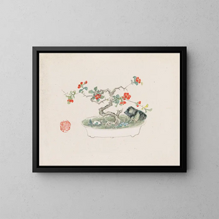 Bonsai Painting kabenzu Pl07 - Anonymous — framed artwork on a wall