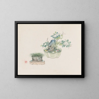 Bonsaï Kabenzu Painting Pl19 - Anonymous — framed artwork on a wall