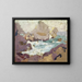 Waves and Rocky Coast - Anonymous — framed artwork on a wall