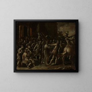 The Christ carrying the cross - Anonymous — framed artwork on a wall