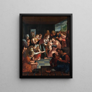 The Christ blessing the children - Anonymous — framed artwork on a wall