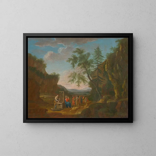 The Christ at the Well - Anonymous — framed artwork on a wall