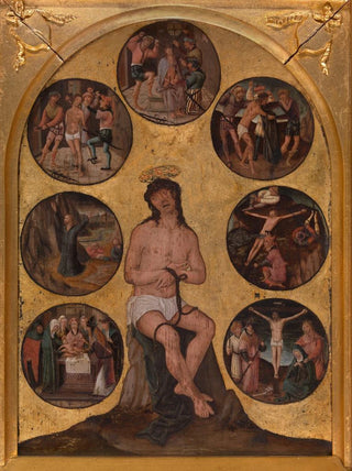 The Christ Sitting on the Cold Stone and Other Scenes of the Passion - Anonymous — artwork view