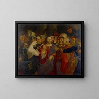 The Christ and the adulteress - Anonymous — framed artwork on a wall