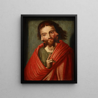 The Christ with Three Faces, The Holy Trinity - Anonymous — framed artwork on a wall