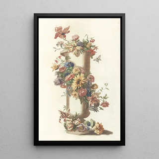 Reproduction of the painting Vase cylindrique avec couronne de fleurs - Anonyme