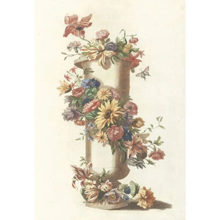 Reproduction of the painting Vase cylindrique avec couronne de fleurs - Anonyme