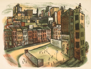 Urban scene with playground - Anonymous — artwork view