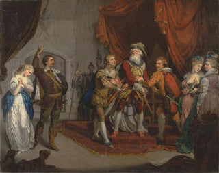 Cordelia painting defended by the Earl of Kent in King Lear by Shakespeare I i - Anonymous — artwork view