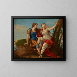 Couple amoureux: Angelica et Médor - Anonyme — framed artwork on a wall