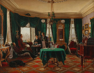 Salon at the great merchant Frederik Dithmer in Copenhagen - Anonymous — artwork view