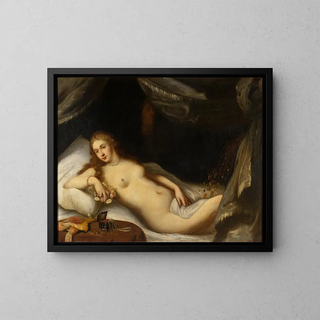 Danaé and the Golden Rain Painting - Anonymous — framed artwork on a wall