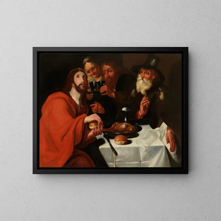 The Disciples at Emmaus - Anonymous — framed artwork on a wall