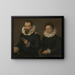 Double portrait painting - Anonymous — framed artwork on a wall