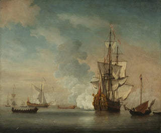 Warship firing a salute - Anonymous — artwork view