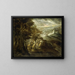Fantastic landscape with figures - Anonymous — framed artwork on a wall